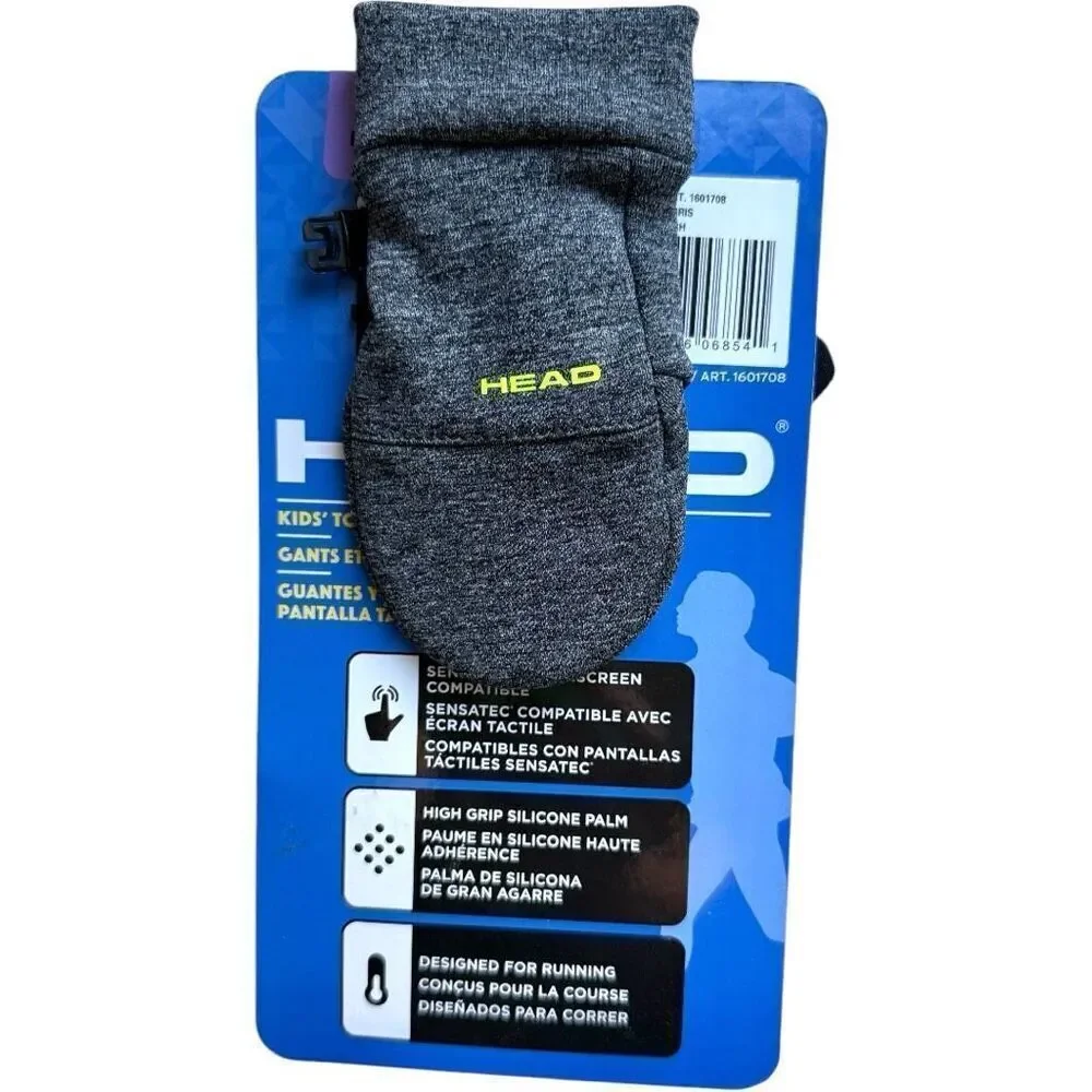 Brand New Youth Girls HEAD Kids’ Touchscreen Winter Gray Mittens Gray - Sz XS